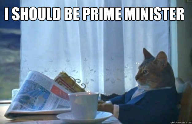 i should be prime minister  Sophisticated Cat
