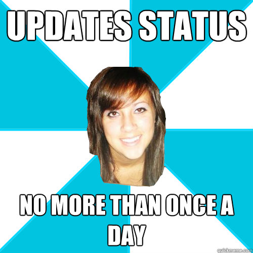 updates status no more than once a day  