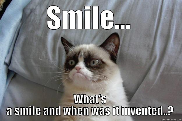 SMILE... WHAT'S A SMILE AND WHEN WAS IT INVENTED..? Grumpy Cat