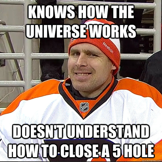 Knows how the universe works doesn't understand how to close a 5 hole - Knows how the universe works doesn't understand how to close a 5 hole  Ilya Bryzgalov Solid Guy