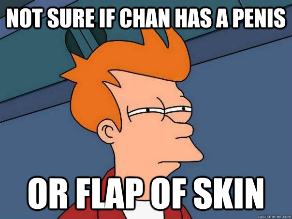 not sure if chan has a penis or flap of skin  Futurama Fry