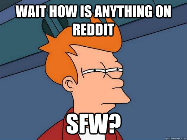 Wait how is anything on Reddit SFW?  Futurama Fry
