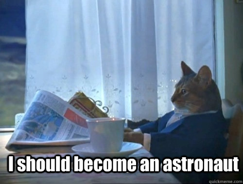  I should become an astronaut  Rich cat is rich