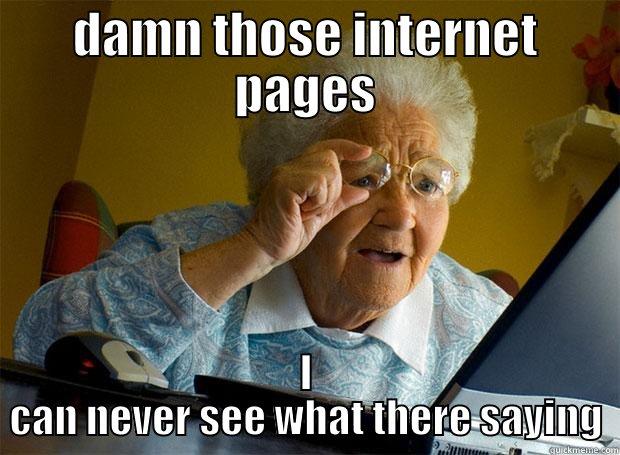 DAMN THOSE INTERNET PAGES I CAN NEVER SEE WHAT THERE SAYING Grandma finds the Internet