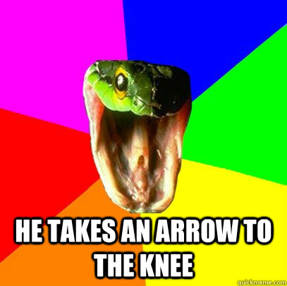 he takes an arrow to the knee  Spoiler Snake