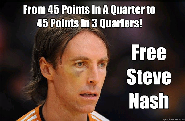 From 45 Points In A Quarter to 45 Points In 3 Quarters! Free Steve Nash - From 45 Points In A Quarter to 45 Points In 3 Quarters! Free Steve Nash  Free Steve Nash