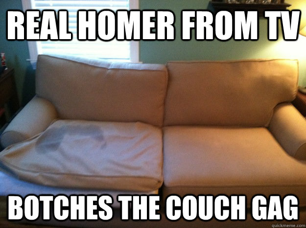 Real homer from TV botches the couch gag  