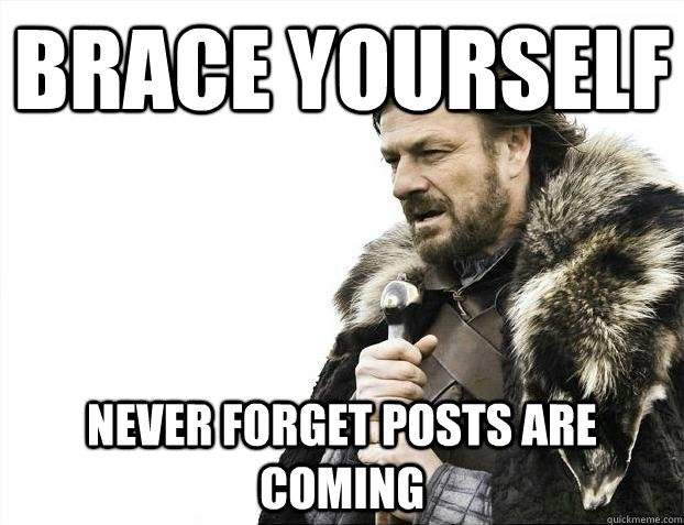 brace yourself Never Forget posts are coming  BRACEYOSELVES