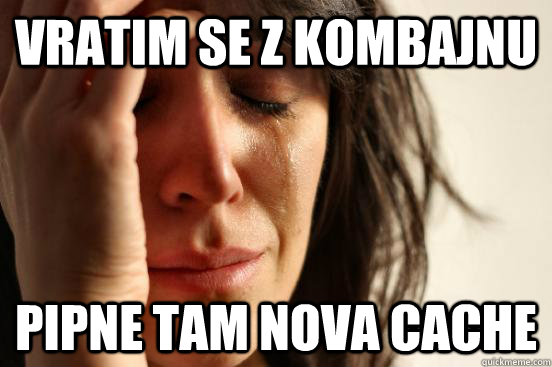 Vratim se z kombajnu pipne tam nova cache  First World Problems