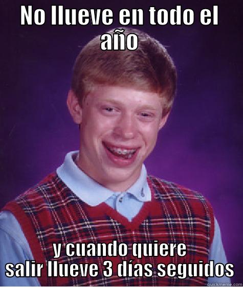 NO LLUEVE EN TODO EL AÑO Y CUANDO QUIERE SALIR LLUEVE 3 DÍAS SEGUIDOS Bad Luck Brian