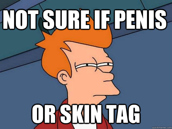 Not sure if penis Or skin tag  Futurama Fry