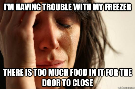 I'm having trouble with my freezer There is too much food in it for the door to close  First World Problems