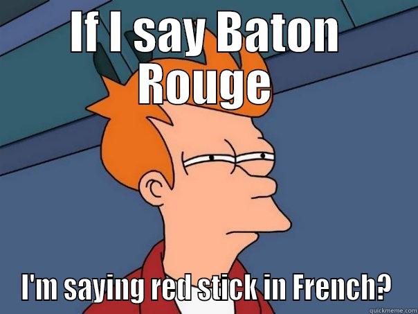 IF I SAY BATON ROUGE I'M SAYING RED STICK IN FRENCH? Futurama Fry