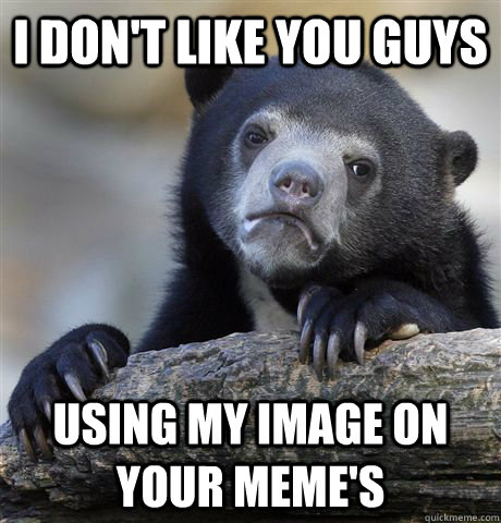 I don't like you guys using my image on your meme's  Confession Bear