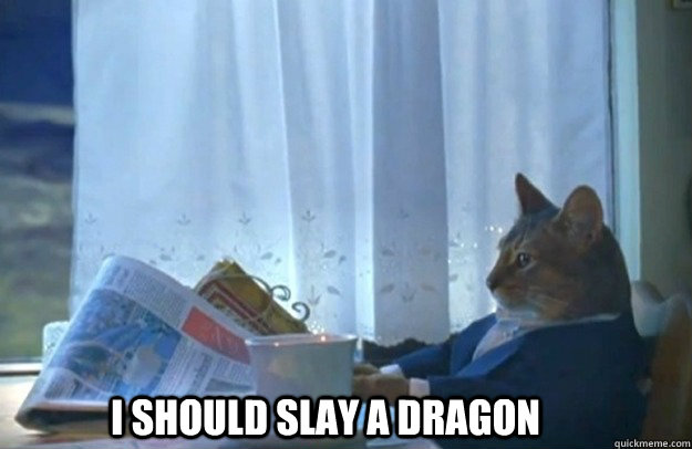 I SHOULD SLAY A DRAGON - I SHOULD SLAY A DRAGON  Sophisticated Cat is broke