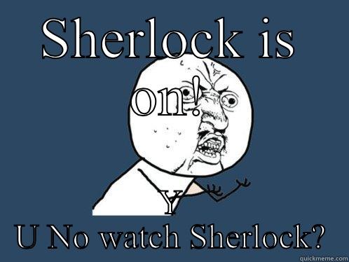 SHERLOCK IS ON! Y U NO WATCH SHERLOCK? Y U No