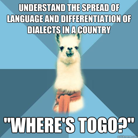 understand the spread of language and differentiation of dialects in a country 