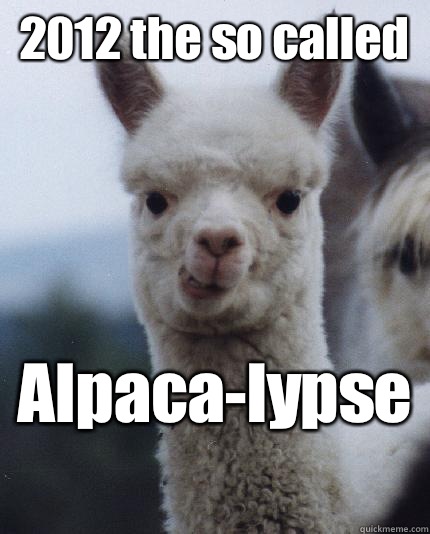 2012 the so called Alpaca-lypse  - 2012 the so called Alpaca-lypse   ALPACA