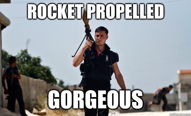 Rocket Propelled Gorgeous  Ridiculously Photogenic Syrian Soldier