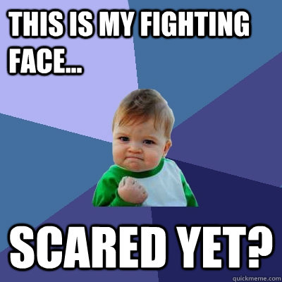 This is my fighting face... Scared yet?  Success Kid