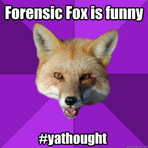 Forensic Fox is funny #yathought  Forensics Fox