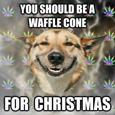 You Should be a waffle cone for  christmas  Stoner Dog
