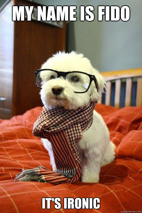 My Name is Fido It's Ironic  Hipster Dog
