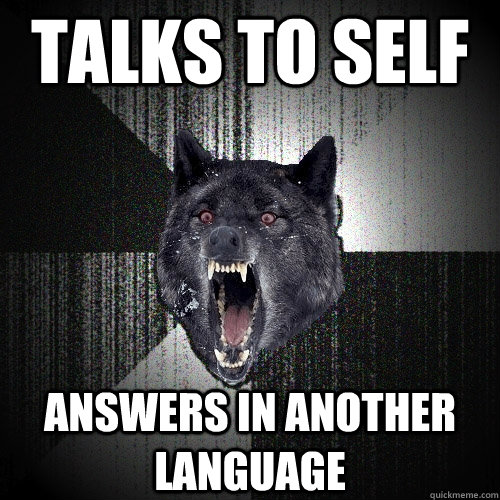 talks to self answers in another language  Insanity Wolf