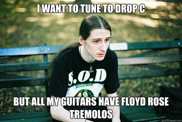 I want to tune to drop c but all my guitars have floyd rose tremolos  First World Metal Problems