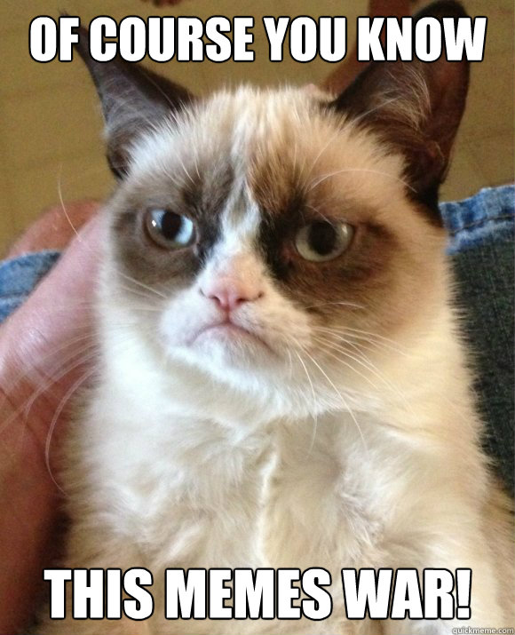 OF COURSE YOU KNOW THIS MEMES WAR!  Tard the Cat