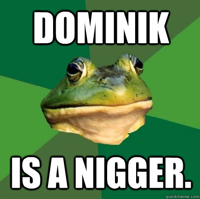 Dominik Is a nigger.  Foul Bachelor Frog