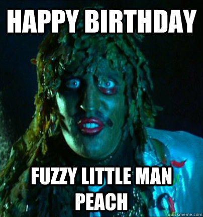 Happy Birthday Fuzzy little man peach  