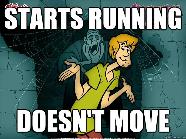 starts running doesn't move  Irrational Shaggy