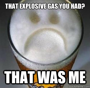 THAT EXPLOSIVE GAS YOU HAD? THAT WAS ME  Confession Beer