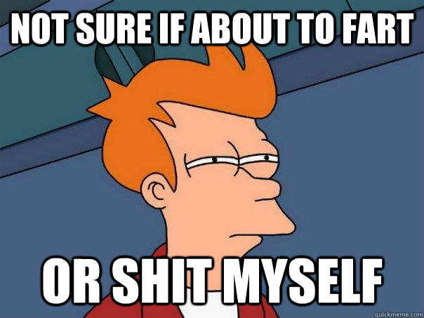Not sure if about to fart Or shit myself  Futurama Fry