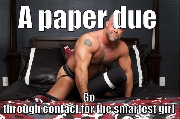 A PAPER DUE GO THROUGH CONTACT FOR THE SMARTEST GIRL Gorilla Man