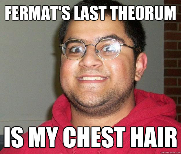 Fermat's Last Theorum Is my Chest Hair  Nerdy indian boy