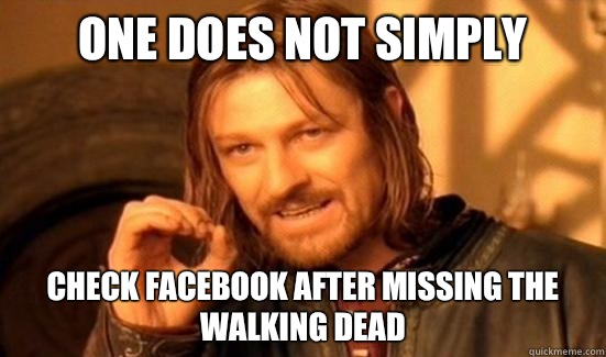 One Does Not Simply Check Facebook after missing The Walking Dead  Boromir