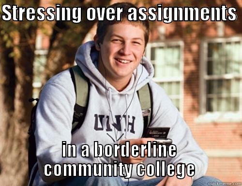 STRESSING OVER ASSIGNMENTS  IN A BORDERLINE COMMUNITY COLLEGE Misc