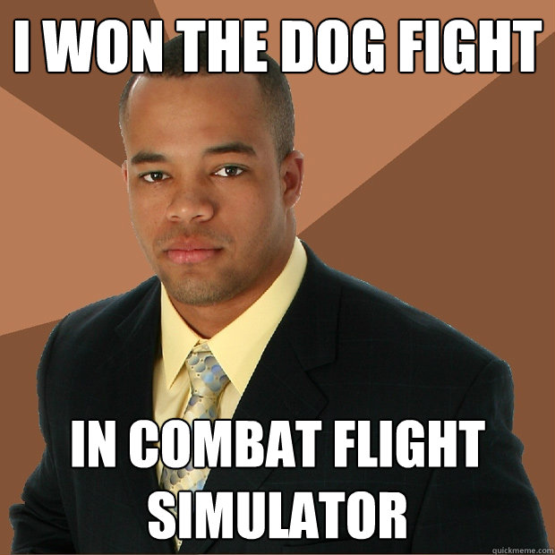 I won the dog fight in combat flight simulator - I won the dog fight in combat flight simulator  Successful Black Man
