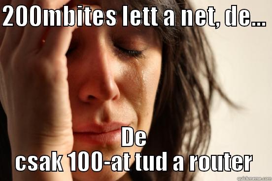 200MBITES LETT A NET, DE...  DE CSAK 100-AT TUD A ROUTER First World Problems