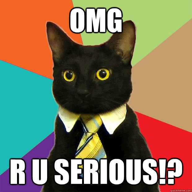 OMG R U SERIOUS!? - OMG R U SERIOUS!?  Business Cat