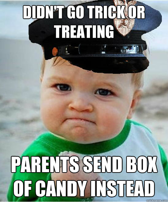 Didn't go trick or treating parents send box of candy instead  West Point Victory Baby