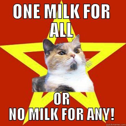 MILK CAT - ONE MILK FOR ALL OR NO MILK FOR ANY! Lenin Cat