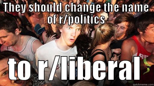 THEY SHOULD CHANGE THE NAME OF R/POLITICS TO R/LIBERAL Sudden Clarity Clarence