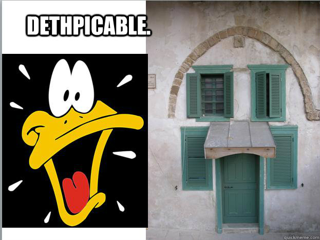 dethpicable.  daffy duck house