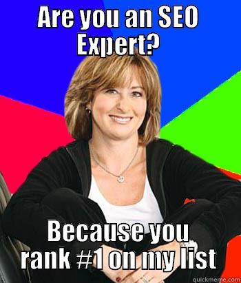 ARE YOU AN SEO EXPERT? BECAUSE YOU RANK #1 ON MY LIST Sheltering Suburban Mom