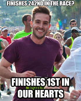 Finishes 242nd in the race? Finishes 1st in our hearts  Ridiculously photogenic guy