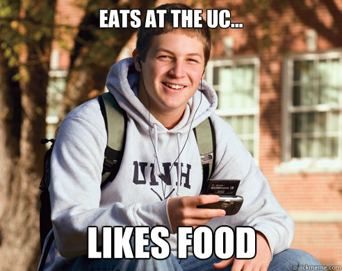 EATS At THE UC... LIKES FOOD  College Freshman