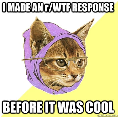 I MADE AN r/WTF RESPONSE BEFORE IT WAS COOL  Hipster Kitty